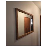 Rectangular Wall Mirror with Wood Frame