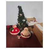 Christmas Decor Lot with Figurines & Tree