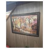 Framed Autumn Landscape Painting