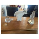 Three Glass Decorative Figurines