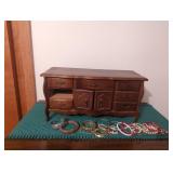 Miniature Wooden Dresser with Jewelry