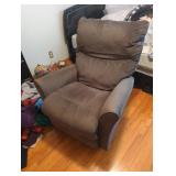 Gray Upholstered Recliner Chair
