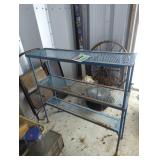 Three-Tier Metal Shelf Unit and step stool