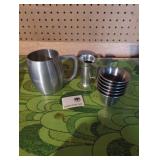 Siam Pewter and ss Drinkware Set