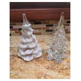 Two Glass Christmas Trees