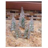 Handcrafted Glass Tree Figurines