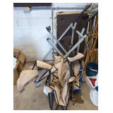 Two Folding Chairs and Trainer