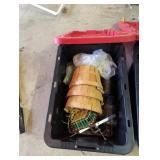 Plastic Storage Bin with Contents
