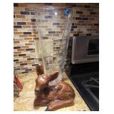 Decorative Glass Vase and Deer Figurine