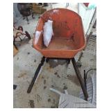 Orange wood-Handled Wheelbarrow