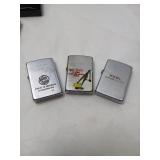 3 Vintage Advertisement Zippos