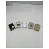 5 Vintage Zippo Lighters