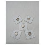 5 Mercury Dimes (1942-1944)