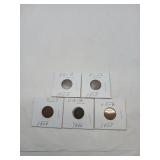 5 Indian Head Pennies
