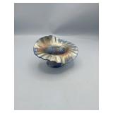 Blue Carnival Glass Compote Dish