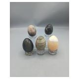 Five Stone Egg Figurines