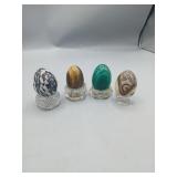 Four Stone Egg Figurines