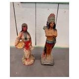 Two Painted Native American Figurines