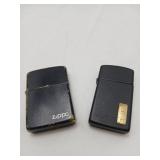Two Classic Black Zippo Lighters