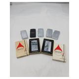 7 Slim Line Zippo Lighters