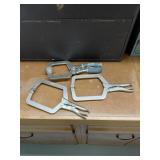 Three Steel Locking C-Clamps
