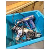 Power Tools in Blue Bin
