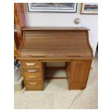 Oak Roll-Top Desk with Storage