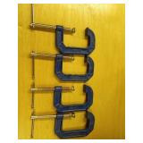 Four Irwin 3-Inch C-Clamps