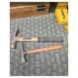 Two Manual Hammers with Wood and Composite Handles