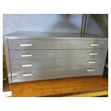 Metal Flat File Cabinet with Four Drawers