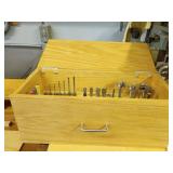 Wooden Drill Bit Storage Box with Bits