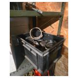 Plastic Bin with Assorted Pipe Couplings