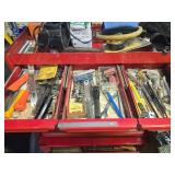 Red Tool Chest with Miscellaneous Tools