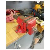 Red Bench Vise with Swivel Base