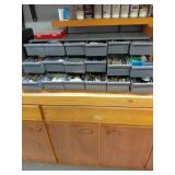 18 Bin Metal Organizer with Contents