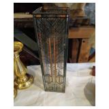 Square Glass Vase with Geometric Design
