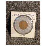 1910 Wheat Cent Encased Token