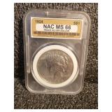 1924 Peace Silver Dollar NAC MS 66