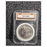 1896 Morgan Silver Dollar, NAC MS66