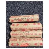 Four Rolls of Wheat Pennies