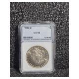 1883-O Morgan Dollar, MS-65 Graded