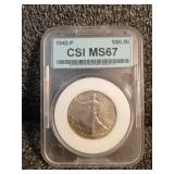 1942-P MS67 Walking Liberty Half Dollar