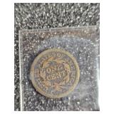 1857 Braided Hair Large Cent Coin