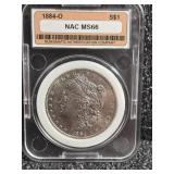 1884-O Morgan Silver Dollar, MS66
