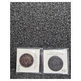 1856 and 1816 Coins in Holders