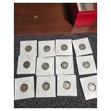 12 Silver Dimes in Holders