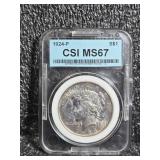 1924-P Peace Dollar MS67