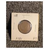 1864 Two-Cent Coin in Holder