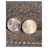 1971 and 1972 Silver Eisenhower Dollars