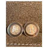 Two Franklin Half Dollars